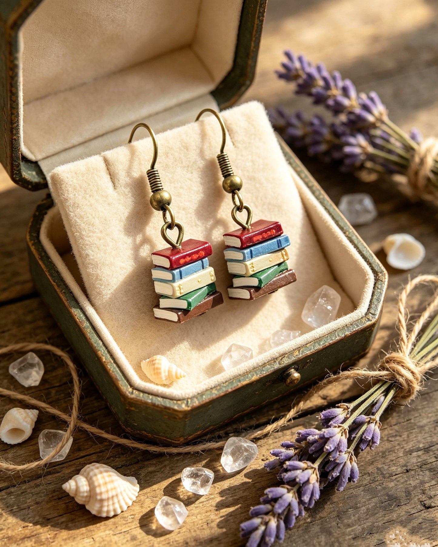 Retro Library Book Earrings
