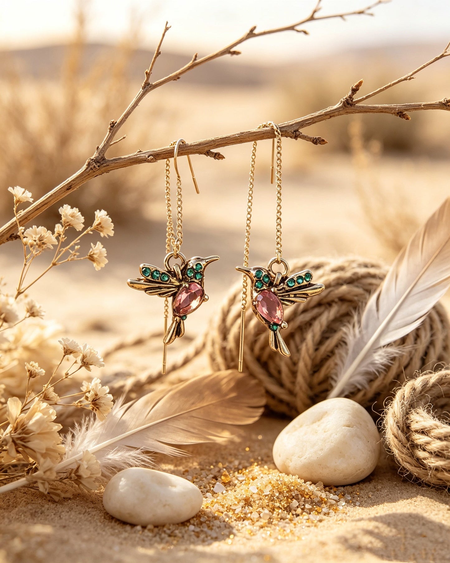 Red Bird-Shaped Earrings