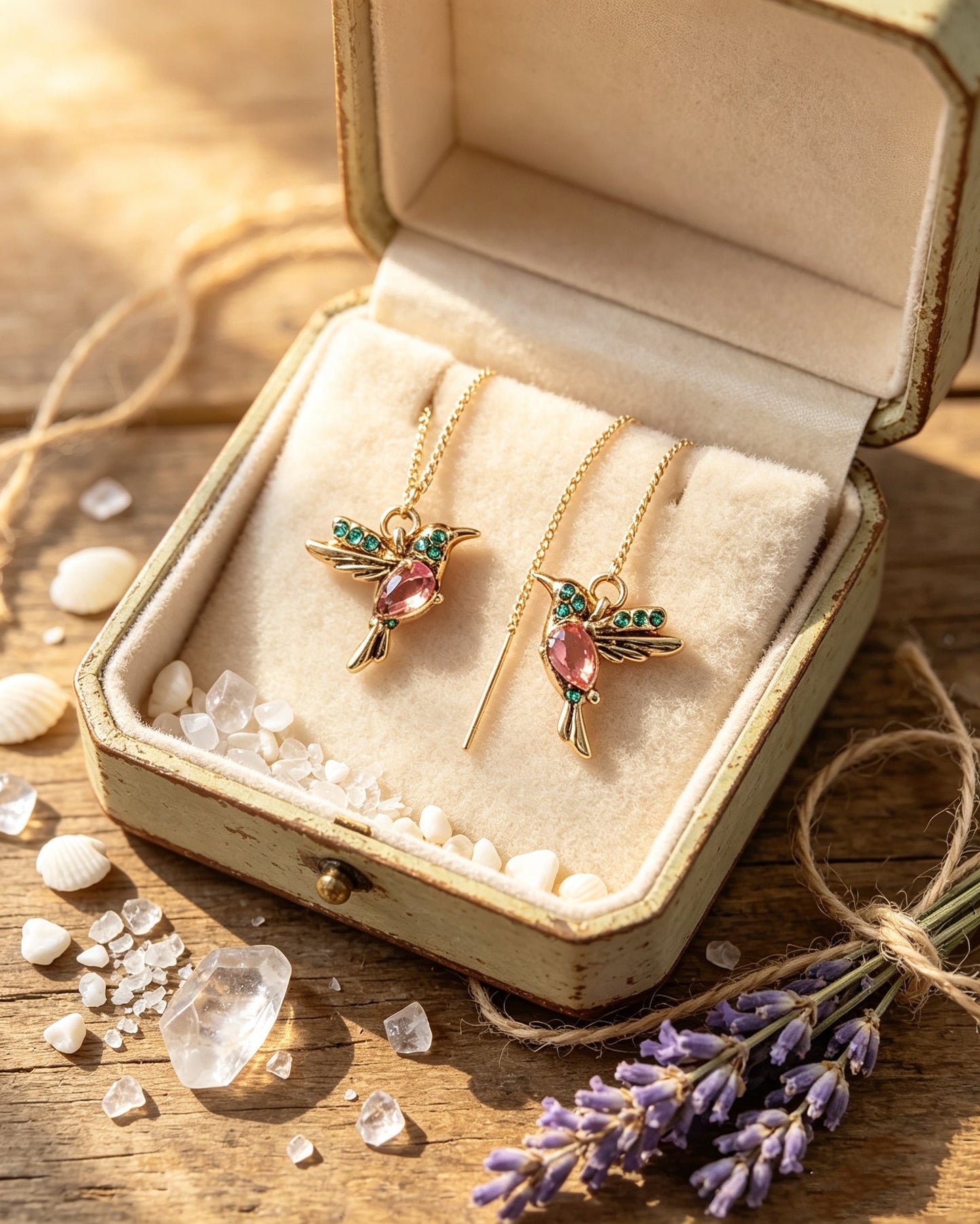 Red Bird-Shaped Earrings