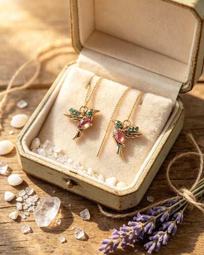 Red Bird-Shaped Earrings