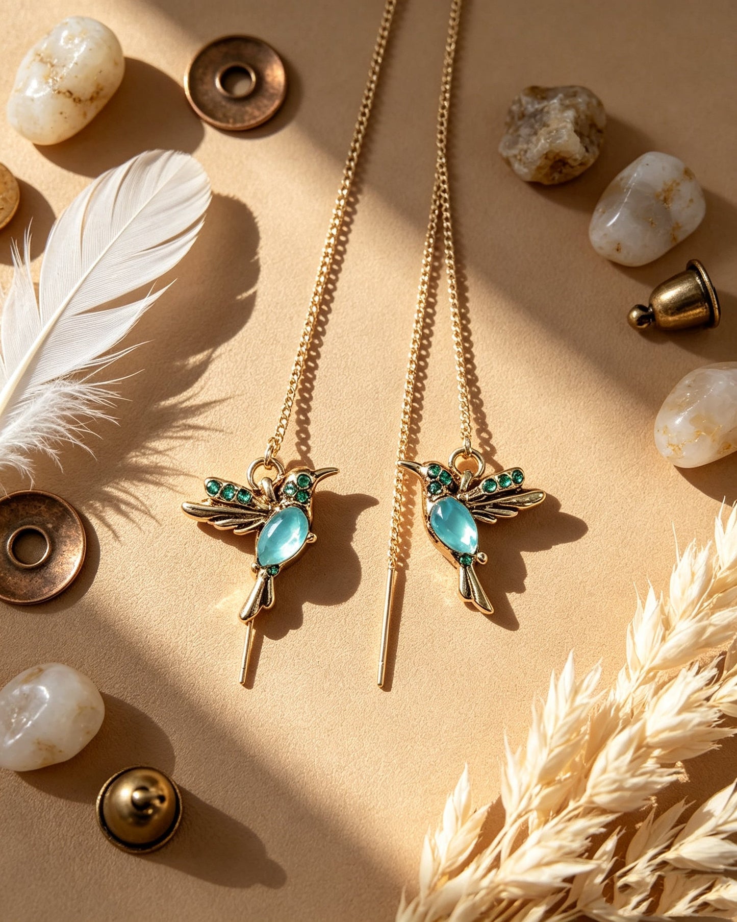 Red Bird-Shaped Earrings