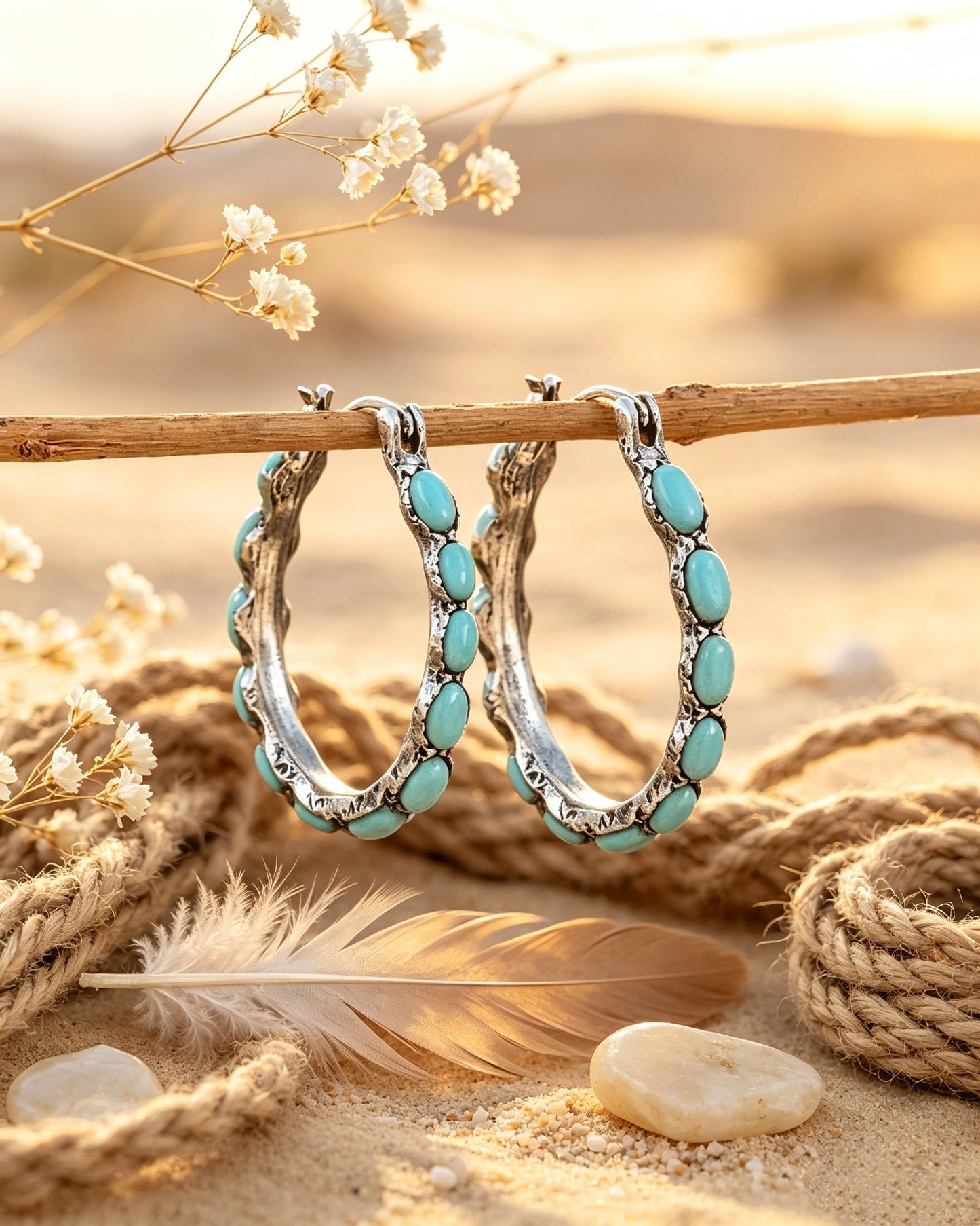 U-Shaped Turquoise Earrings