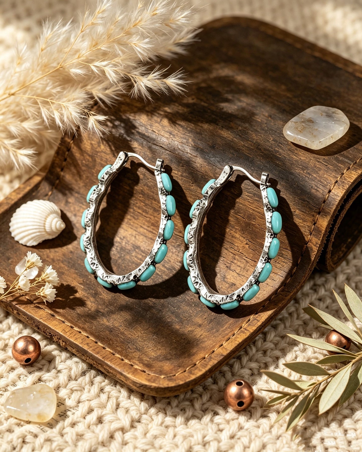 U-Shaped Turquoise Earrings
