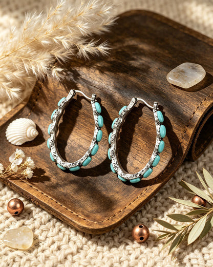 U-Shaped Turquoise Earrings