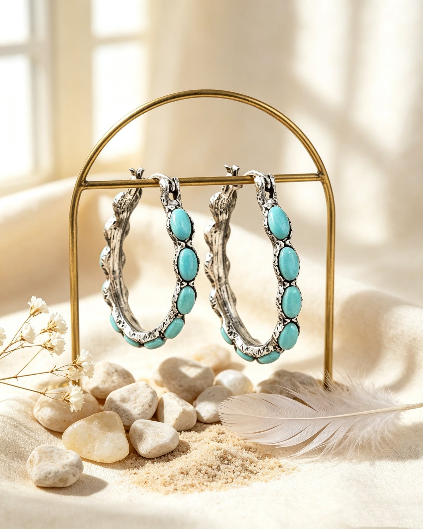 U-Shaped Turquoise Earrings