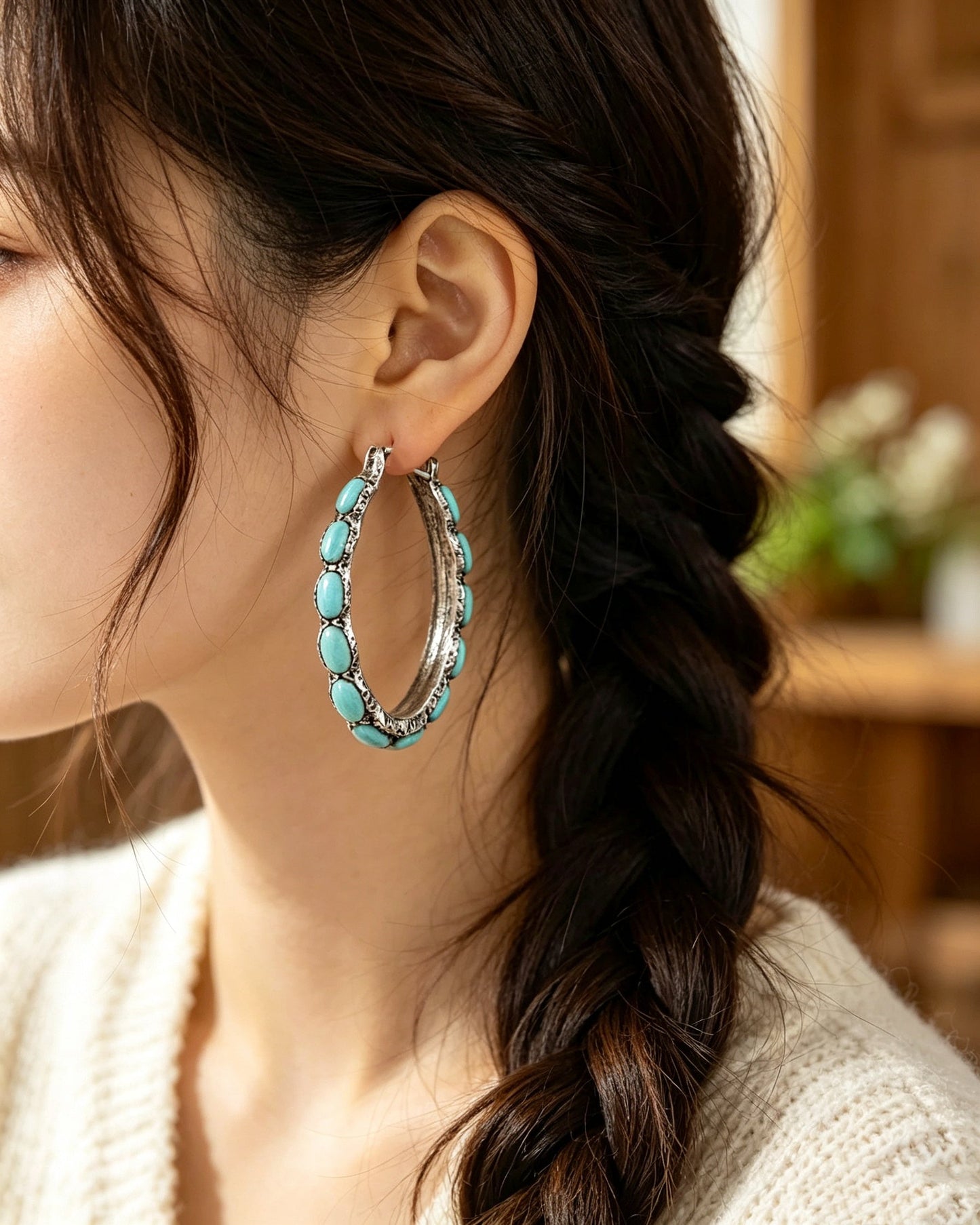 U-Shaped Turquoise Earrings