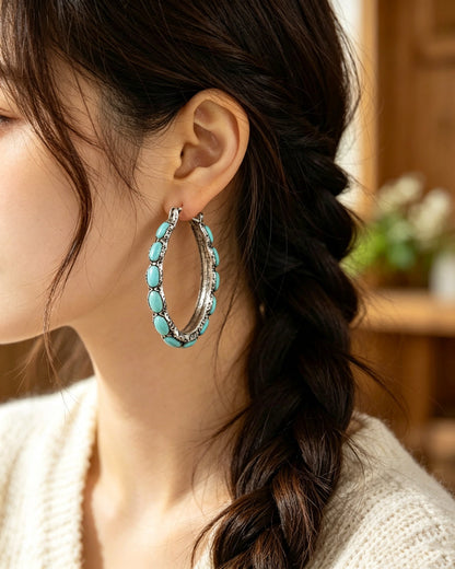 U-Shaped Turquoise Earrings