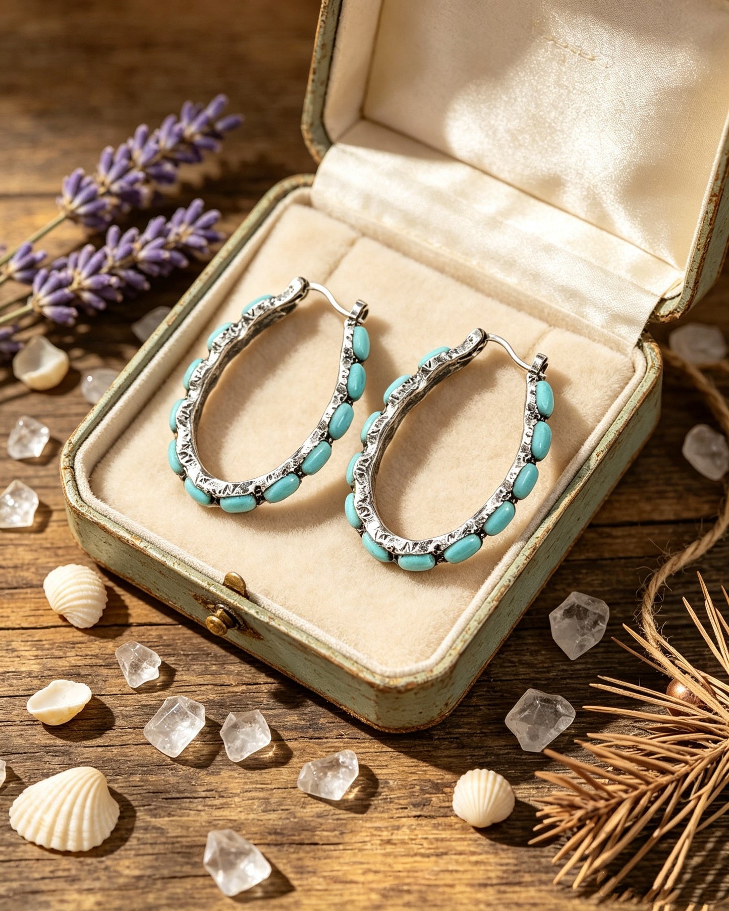 U-Shaped Turquoise Earrings