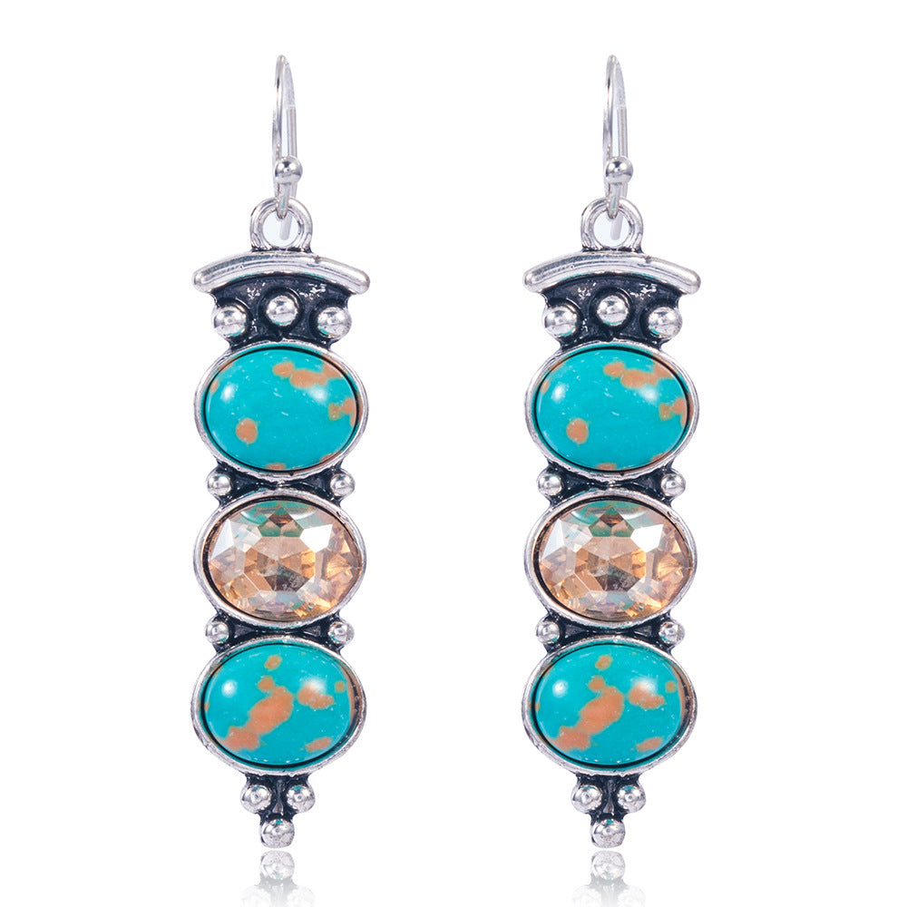 S925 Vintage Turquoise Earrings