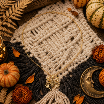 Halloween Golden Spider Necklace