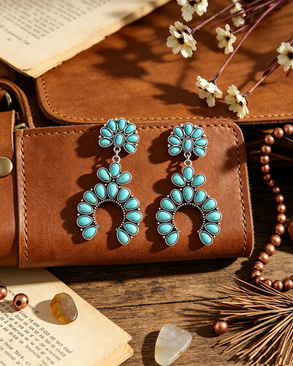 Retro Geometric Turquoise Earrings