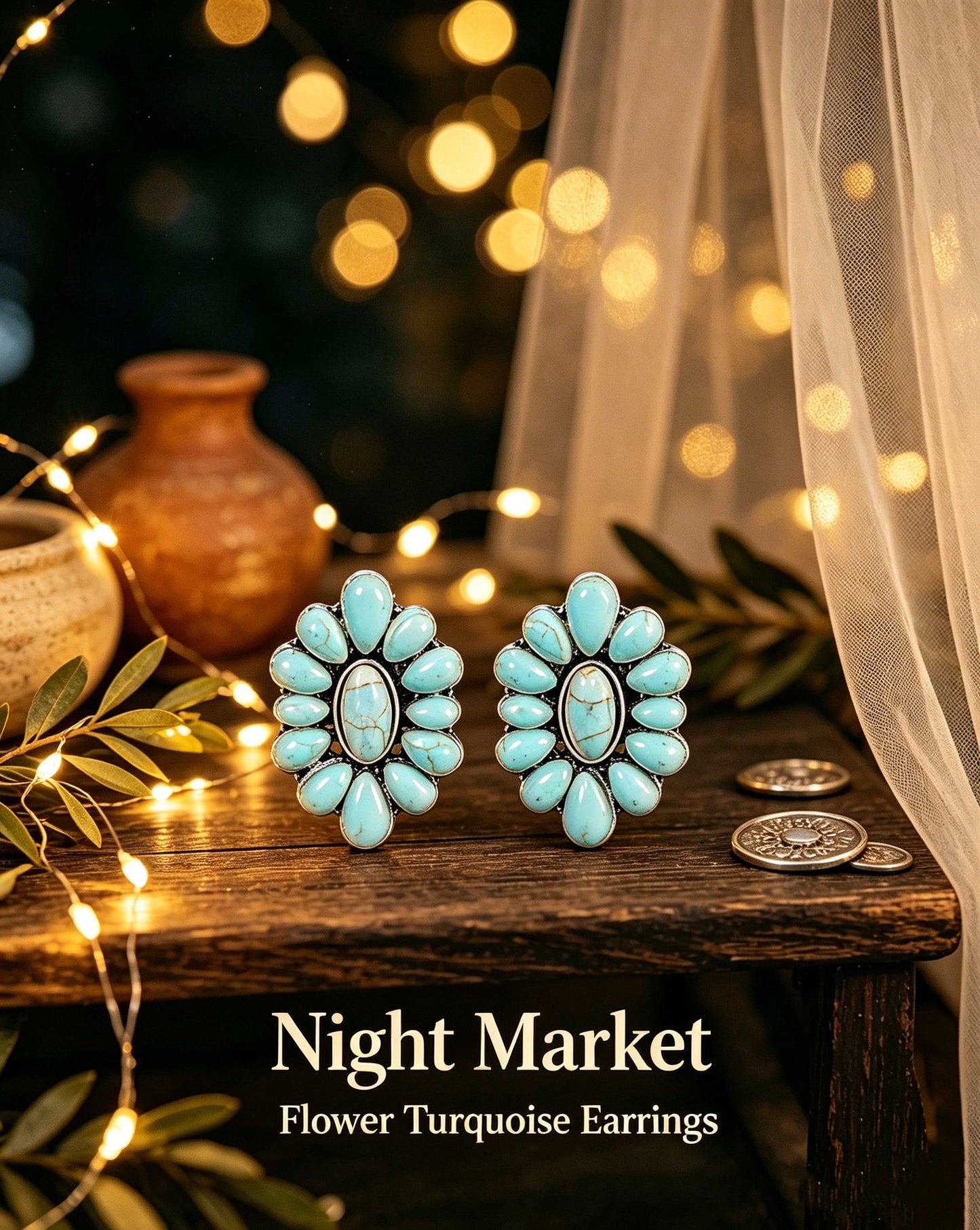 Geometric Floral Exaggerated Earrings