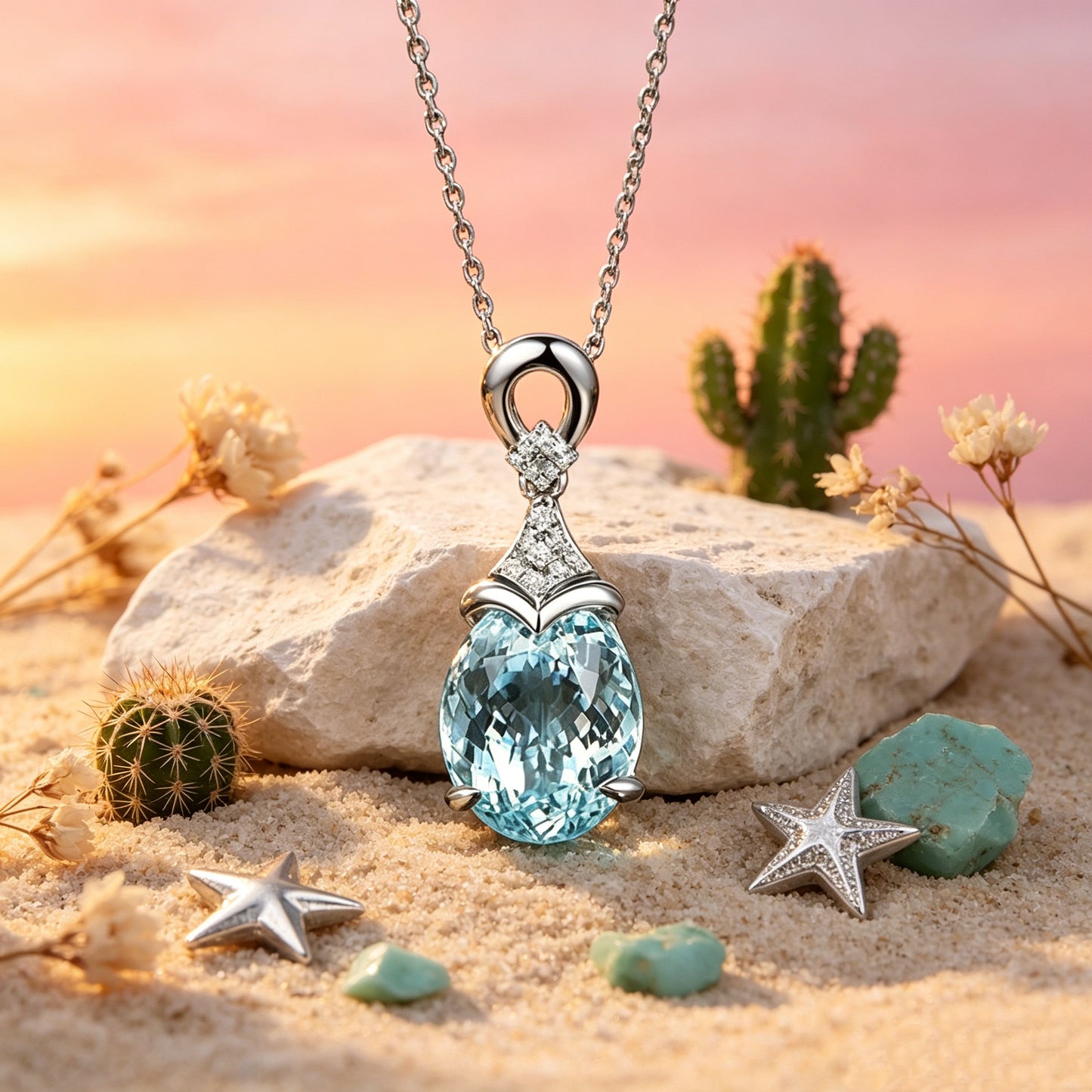 Diamond-Studded Colored Gemstone Necklace