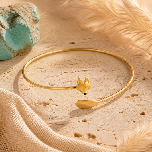 Embossed Open Fox Bracelet