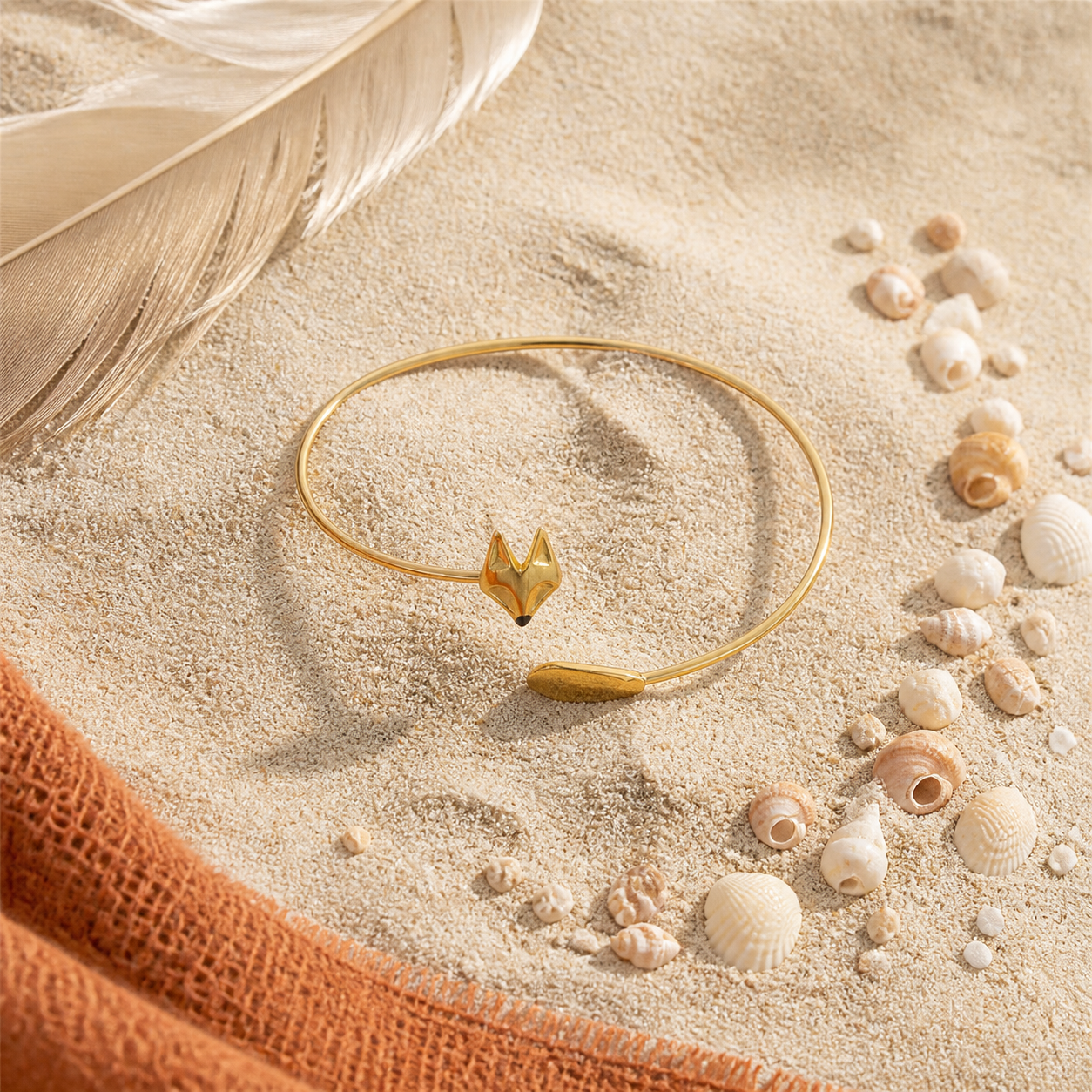 Embossed Open Fox Bracelet