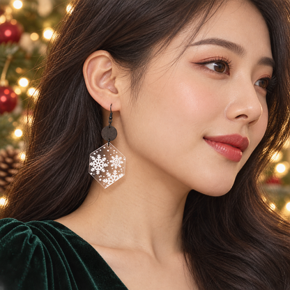 Snowflake Pendant Acrylic Earrings