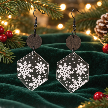 Snowflake Pendant Acrylic Earrings
