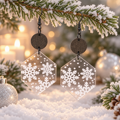 Snowflake Pendant Acrylic Earrings