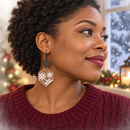 Snowflake Pendant Acrylic Earrings