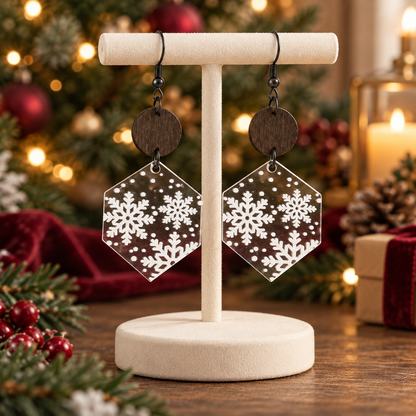 Snowflake Pendant Acrylic Earrings