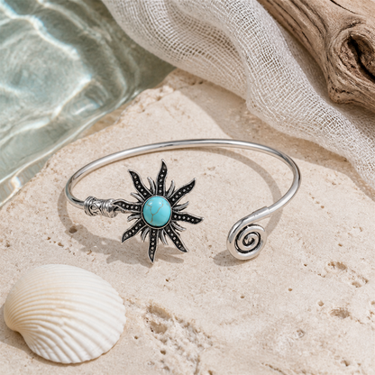 Retro Sunflower Greenstone Bracelet
