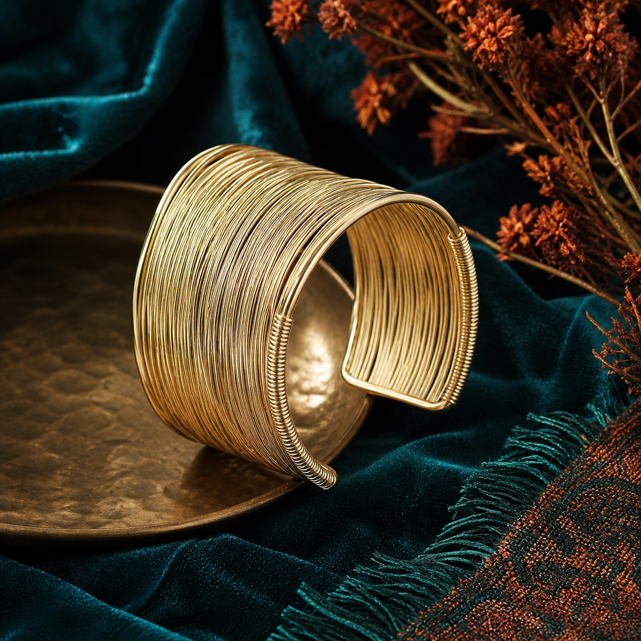 New Fashionable Open-ended Gold-Plated Bracelet
