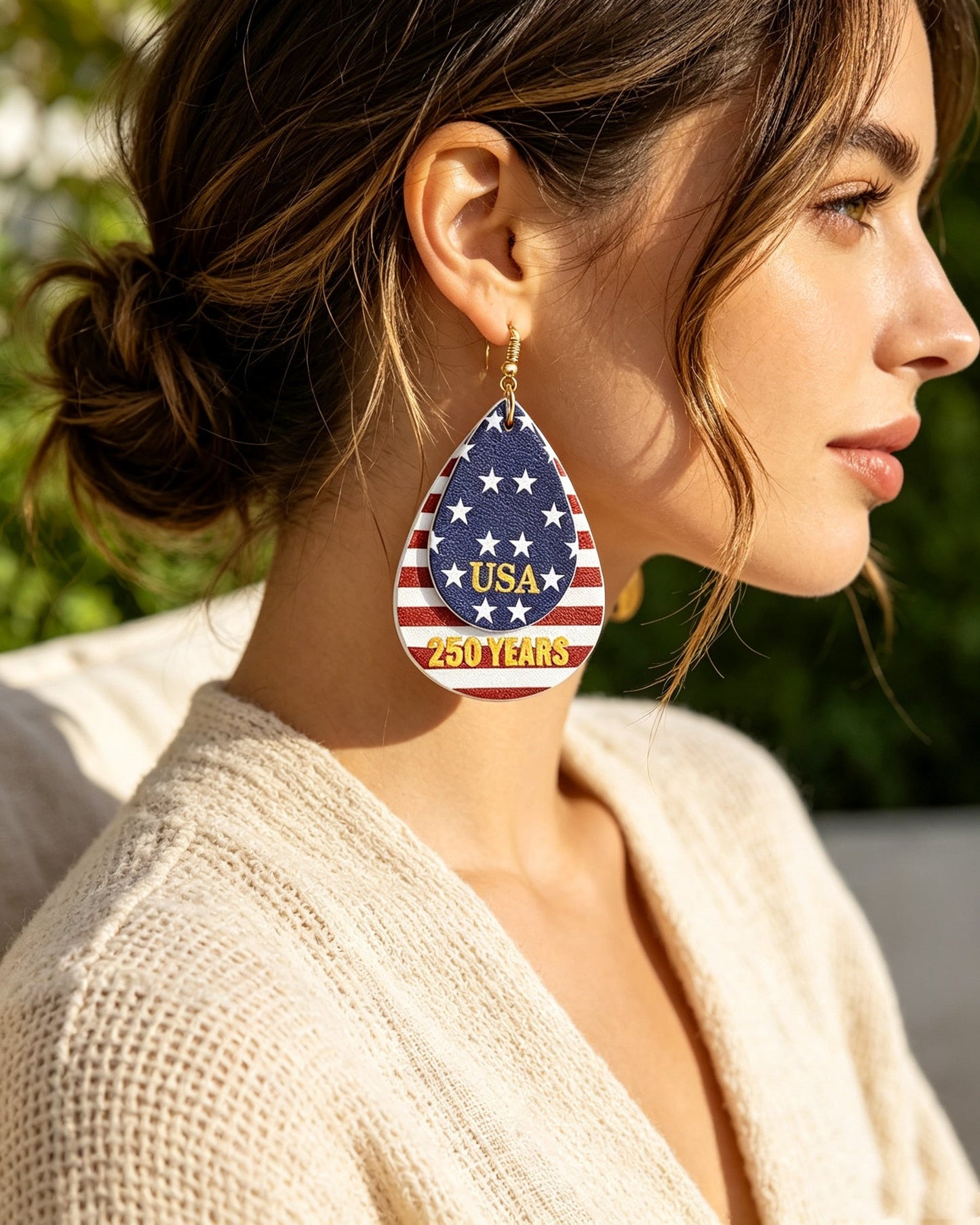 American Flag Striped Earrings