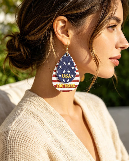 American Flag Striped Earrings