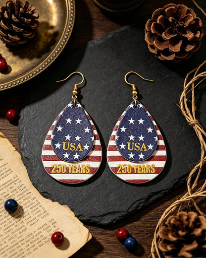 American Flag Striped Earrings