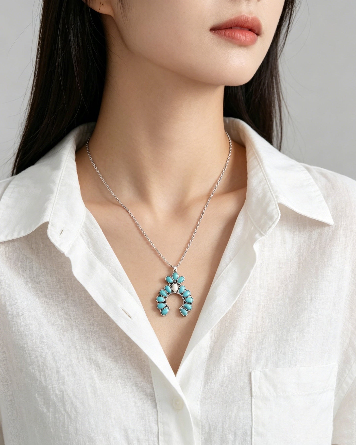 Pumpkin Flower Pendant Necklace