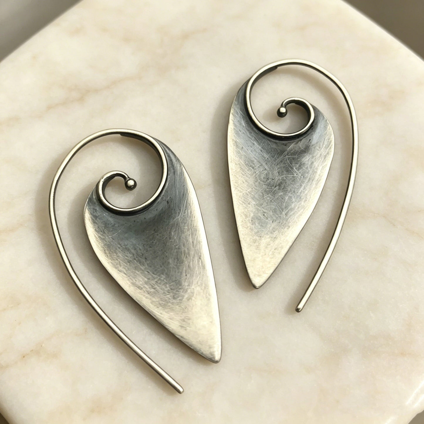 Geometric Triangular Spiral Earrings