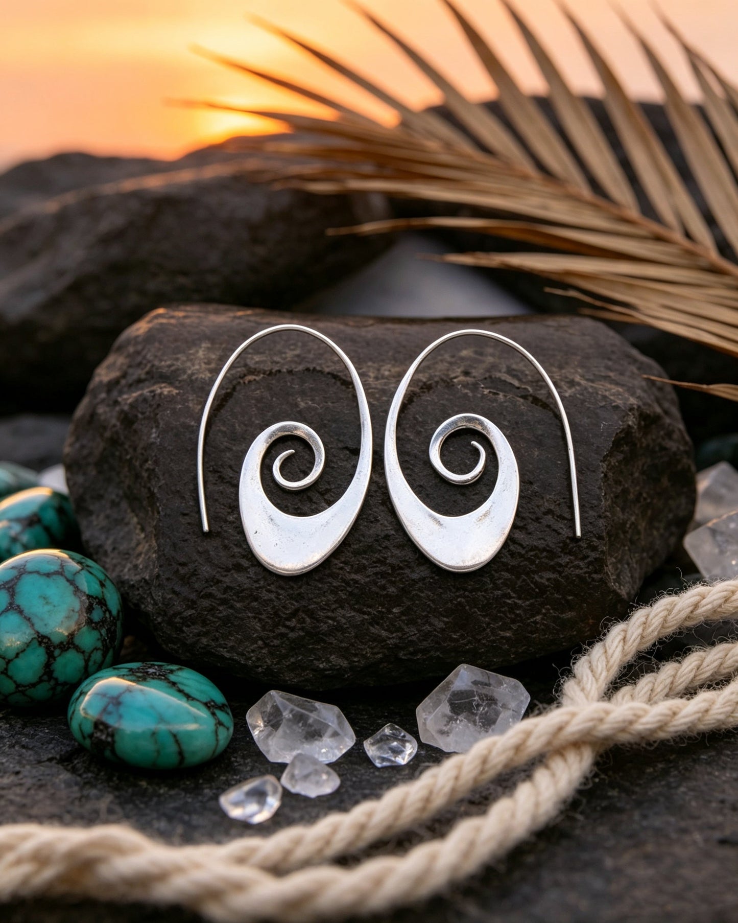 Simple Geometric Spiral Earrings