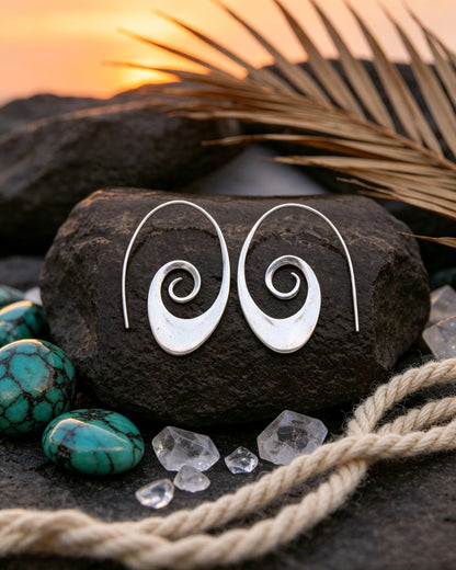 Simple Geometric Spiral Earrings