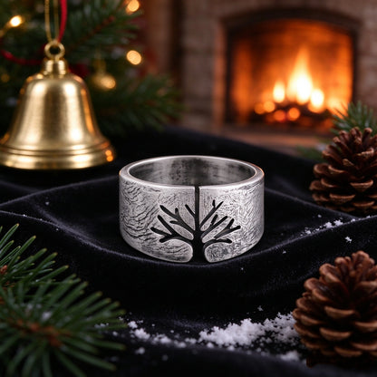 Titanium Steel Life Tree Ring
