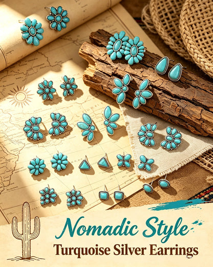 Bohemian Turquoise Earring 12-Piece Set