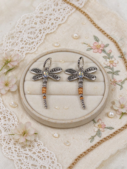 Dragonfly Moonstone Earrings