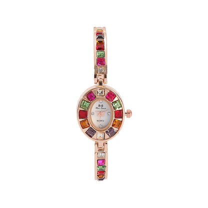 Colored Gemstone Inlaid Watch