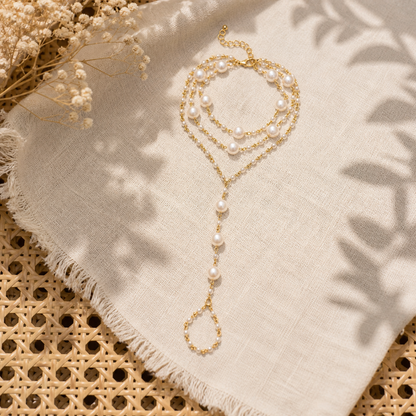 Court-style Pearl Ankle Jewelry