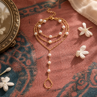Court-style Pearl Ankle Jewelry