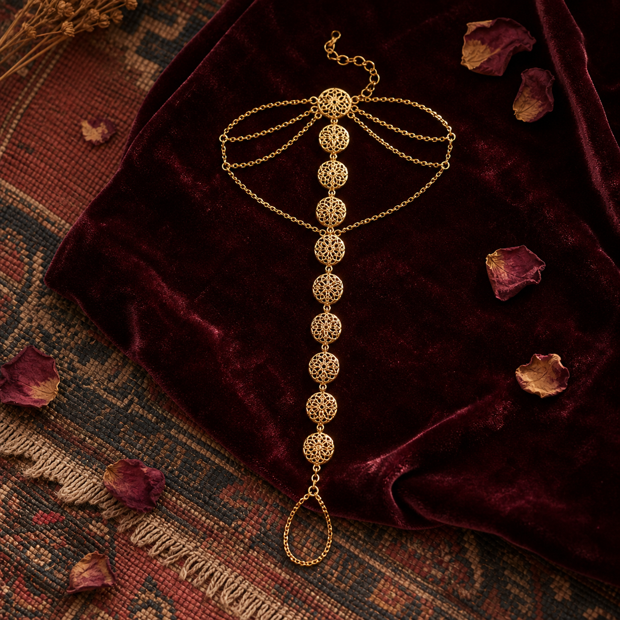 Gold Coin Tassel Necklace
