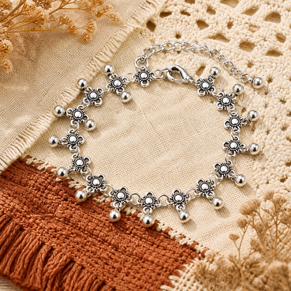 Silver Beach Bell Anklet