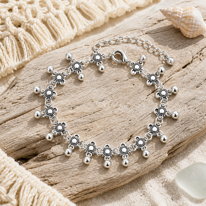 Silver Beach Bell Anklet