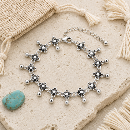 Silver Beach Bell Anklet