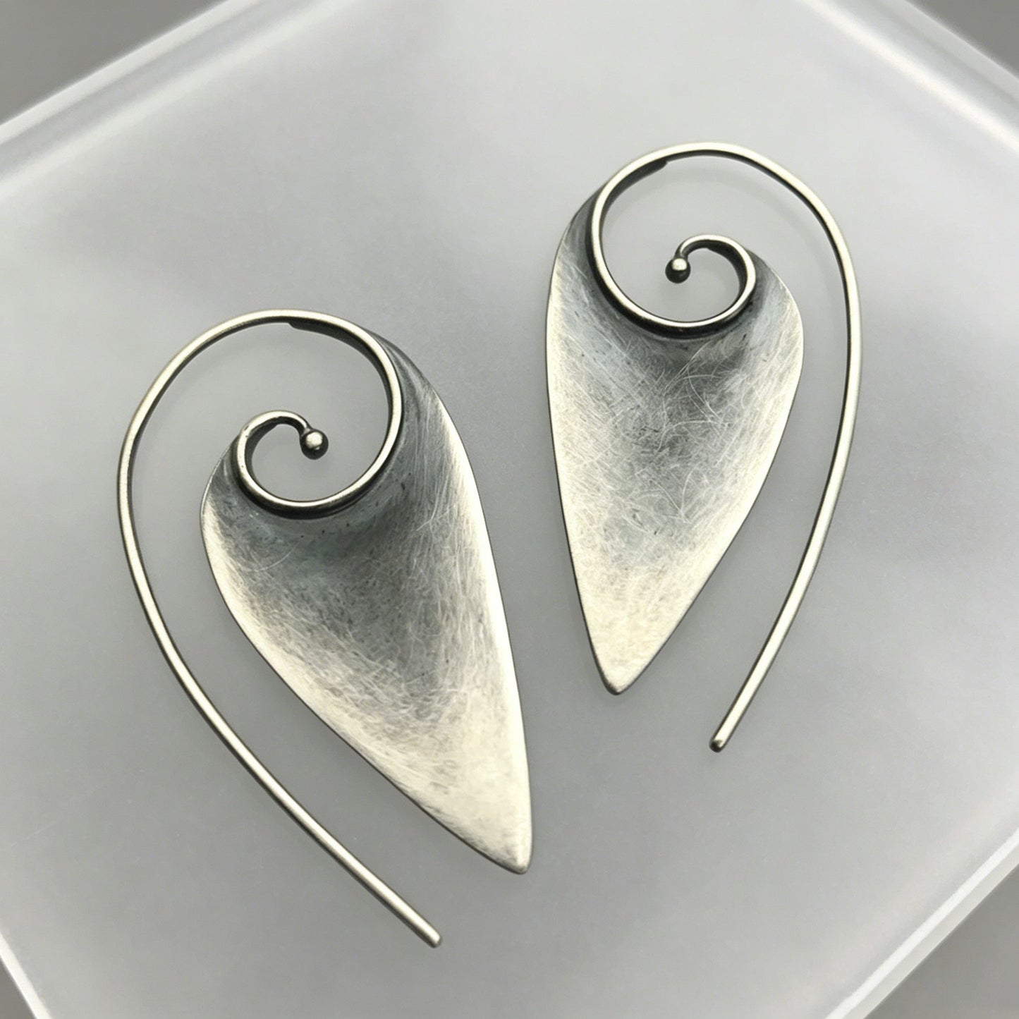 Geometric Triangular Spiral Earrings