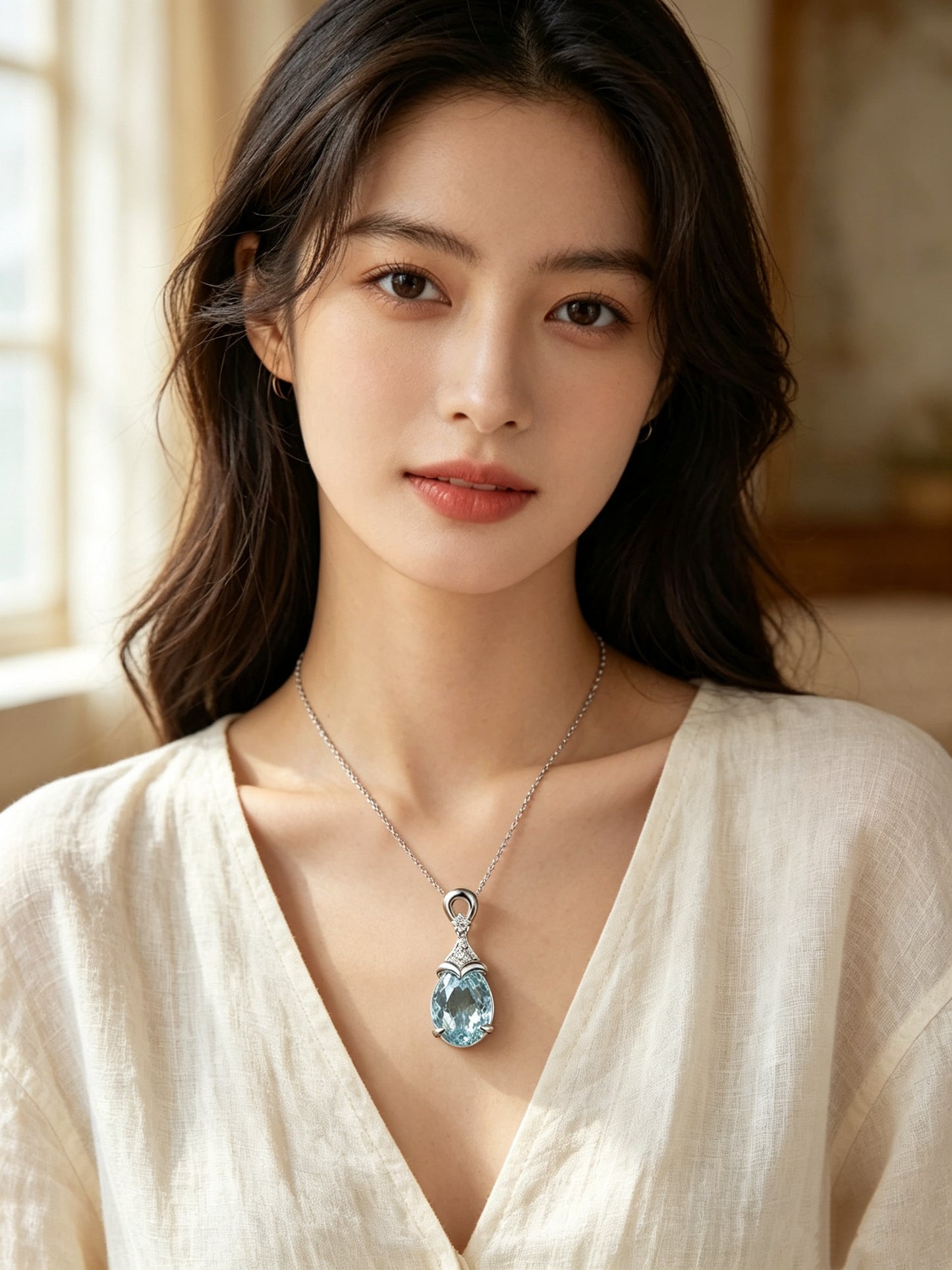 Diamond-Studded Colored Gemstone Necklace