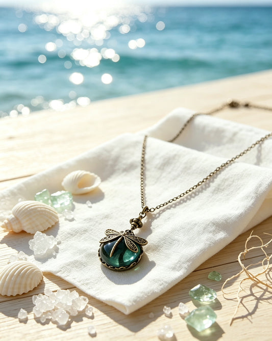 Crystal Dragonfly Pendant Necklace