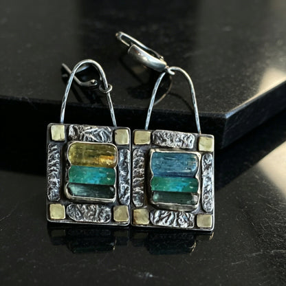 Geometric Crystal Stone Earrings