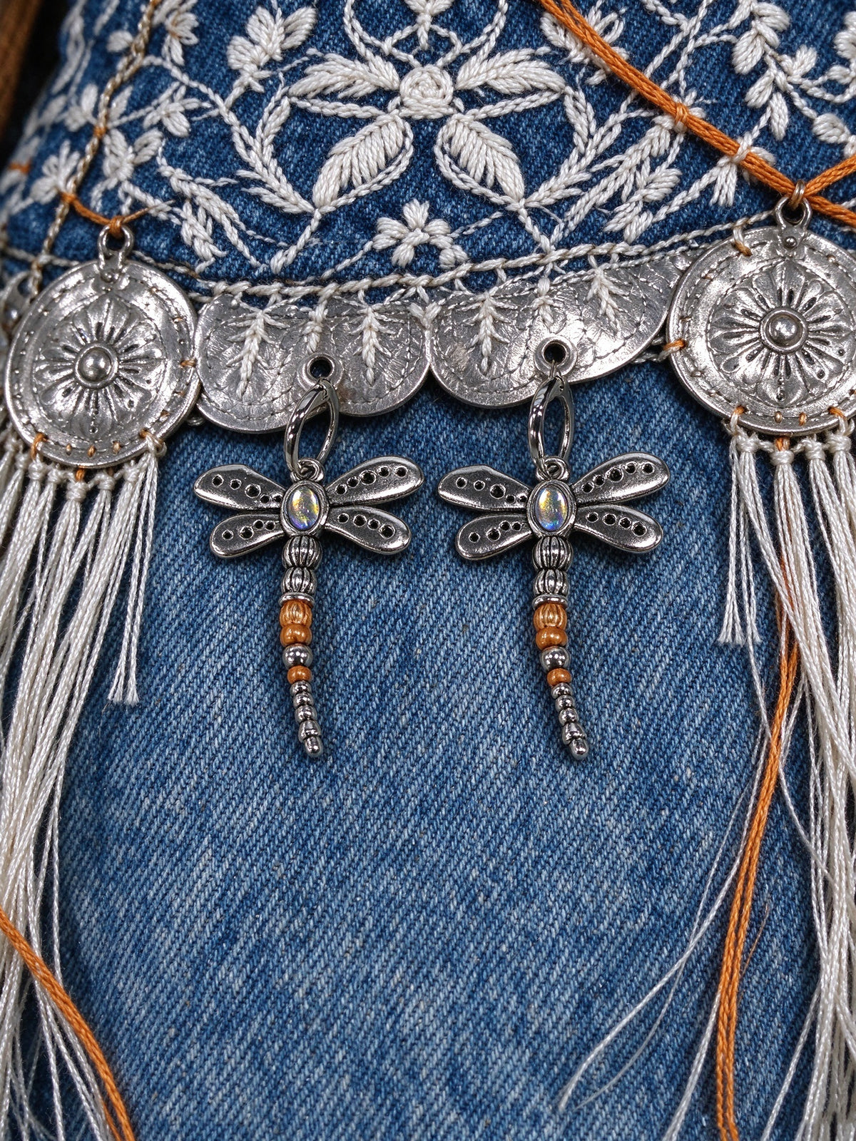 Dragonfly Moonstone Earrings