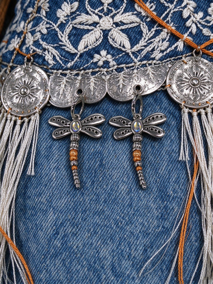 Dragonfly Moonstone Earrings