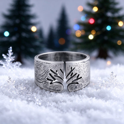 Titanium Steel Life Tree Ring